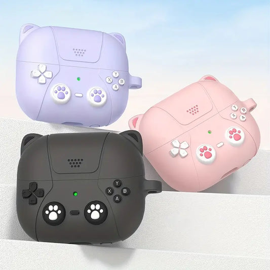 Cute Cat Design Soft Silicone Buds Case