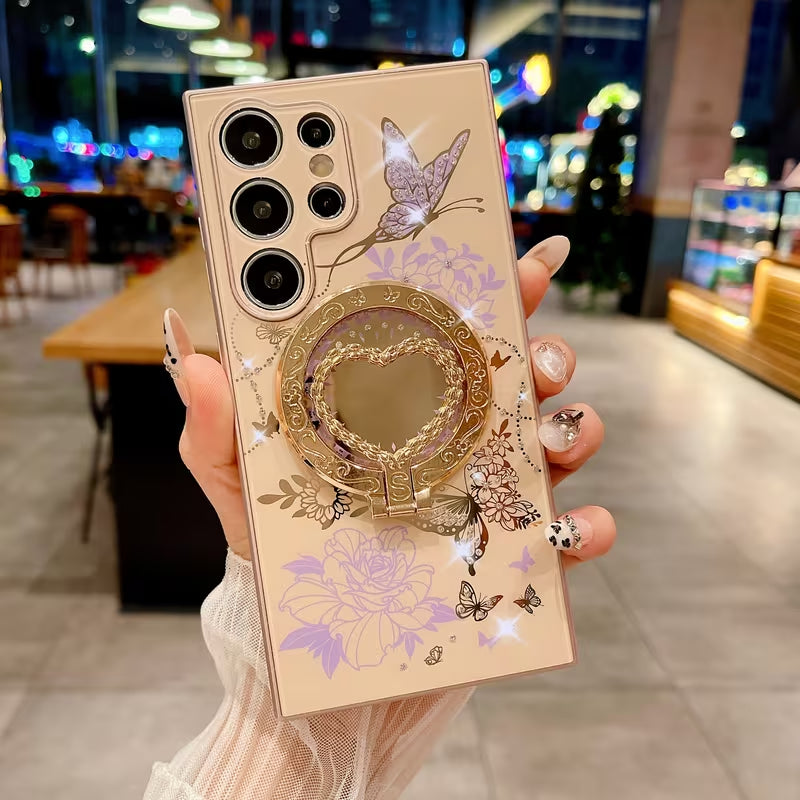 Butterfly Aura Floral Ring Case
