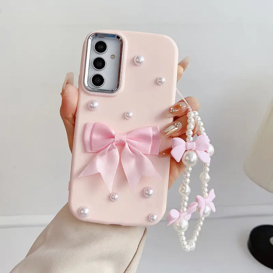 Elegant Bow Pearl Phone Case - Samsung
