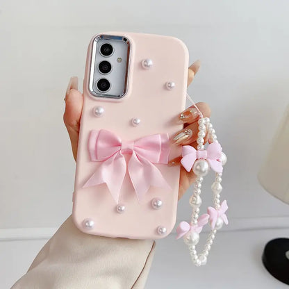 Elegant Bow Pearl Phone Case - Samsung