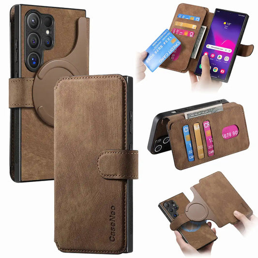 Detachable 2-in-1 Magnetic PU Leather Wallet Case