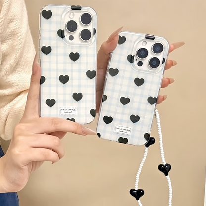 Chic Aesthetic Heart Pattern Phone Case