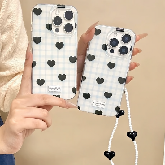 Chic Aesthetic Heart Pattern Phone Case