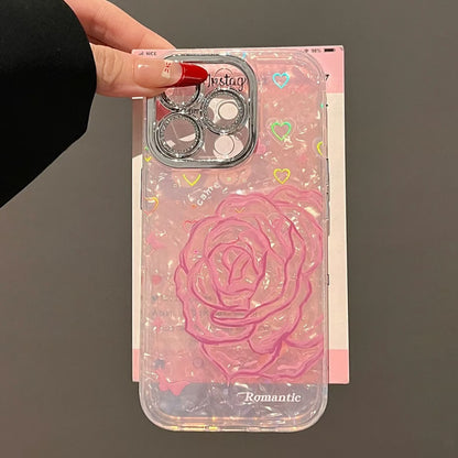 Charming Rose Heart Laser Print Case