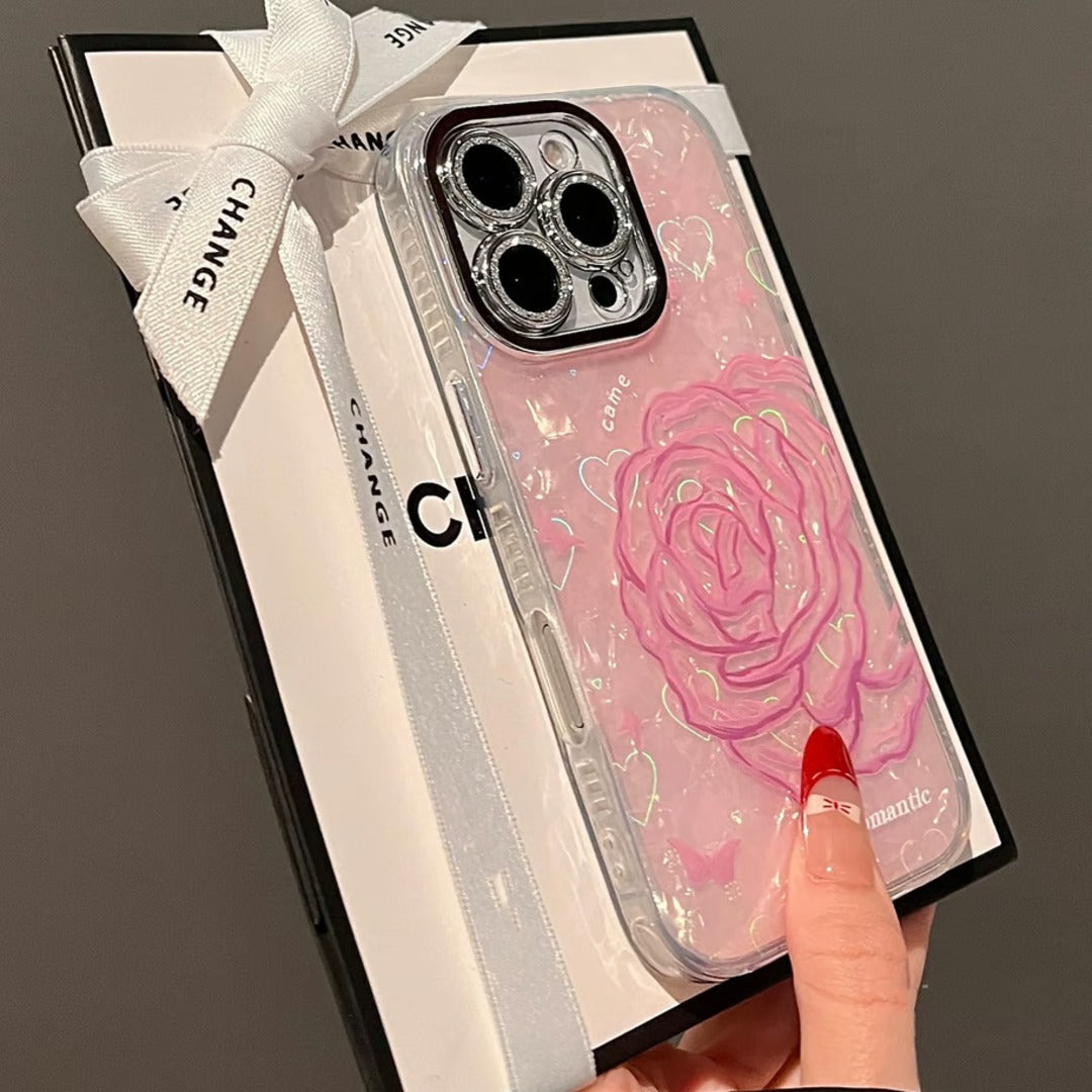 Charming Rose Heart Laser Print Case