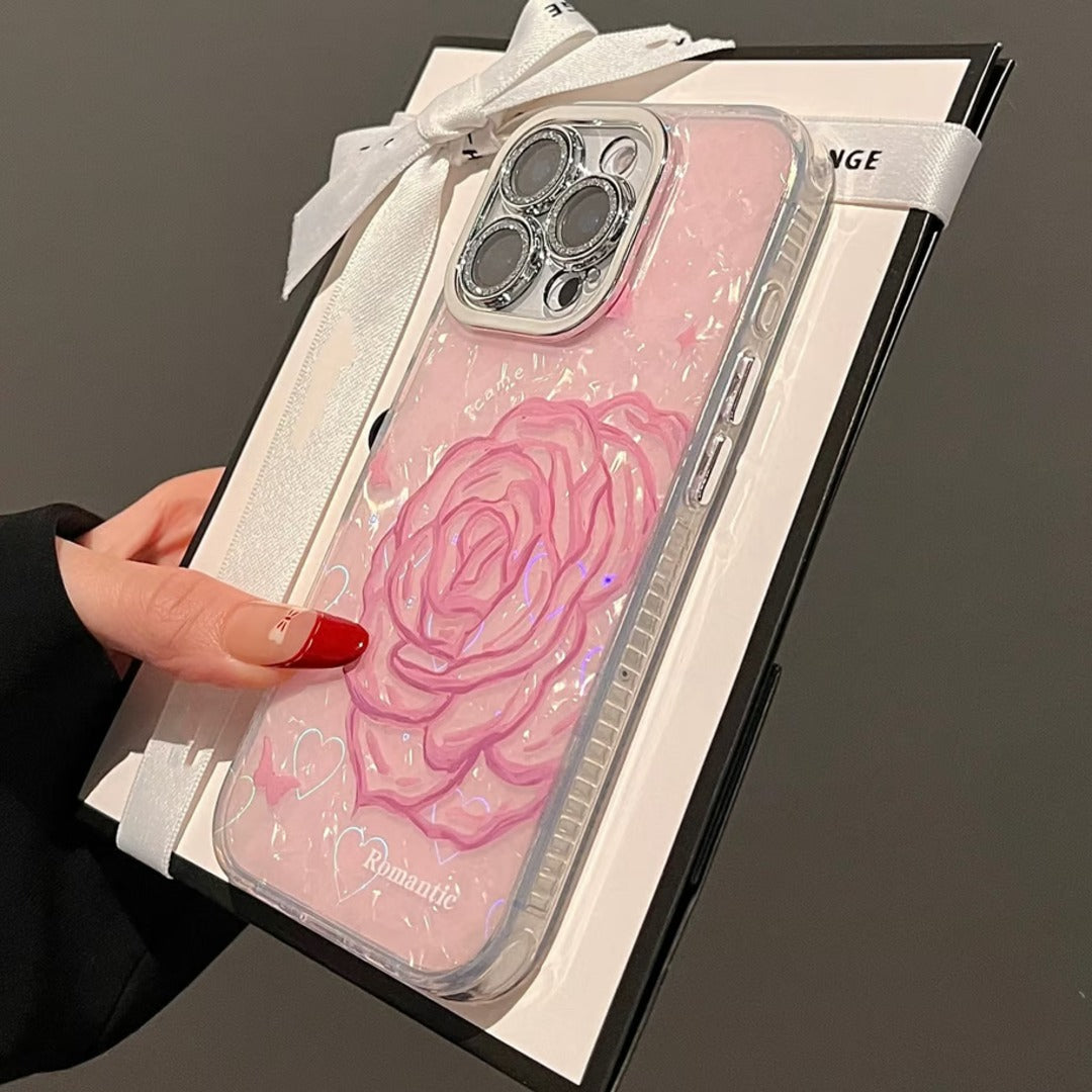 Charming Rose Heart Laser Print Case