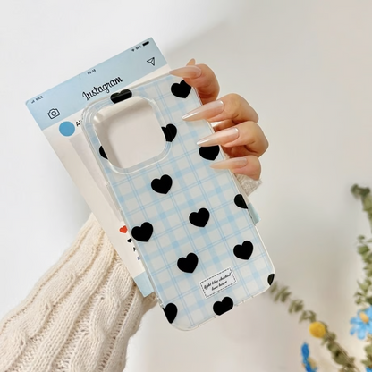 Chic Aesthetic Heart Pattern Phone Case
