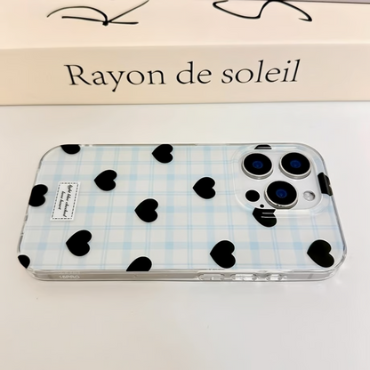 Chic Aesthetic Heart Pattern Phone Case