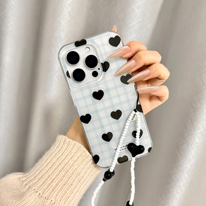 Chic Aesthetic Heart Pattern Phone Case