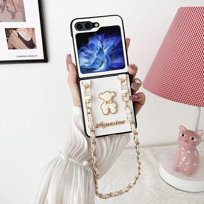 Adorable Motif Bear Leather Case - Samsung