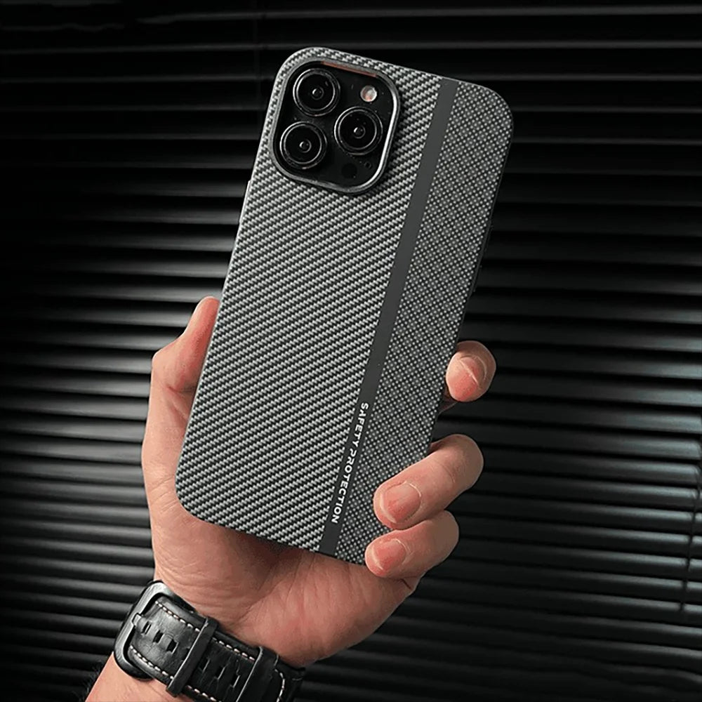 Luxury Matte Magnetic Kevlar Carbon Case - iPhone