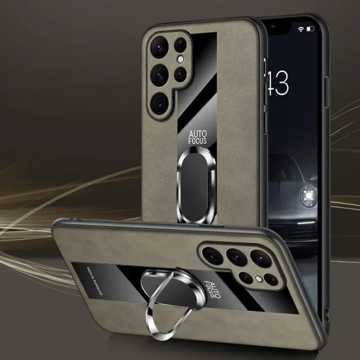 PlexiGuard Leather Ring Holder Case - Samsung