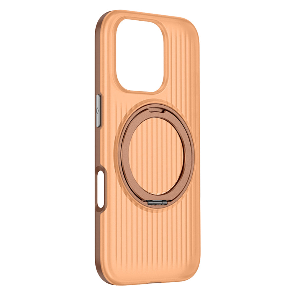 Translucent Striped Armor Rotating Bracket Case - iPhone