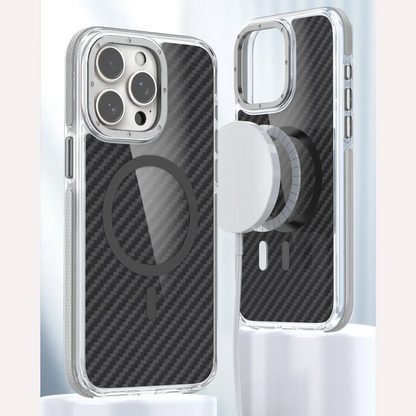 Sleek Carbon Fiber Transparent Case - iPhone