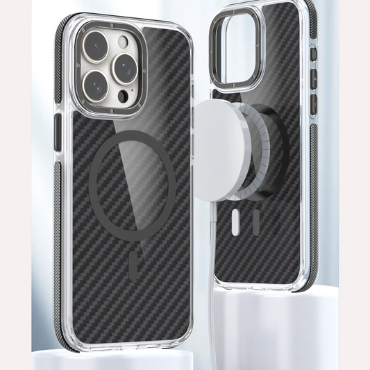 Sleek Carbon Fiber Transparent Case - iPhone
