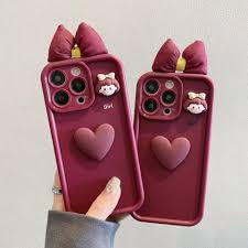 Chic Red 3D Bow And Heart Case