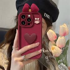 Chic Red 3D Bow And Heart Case