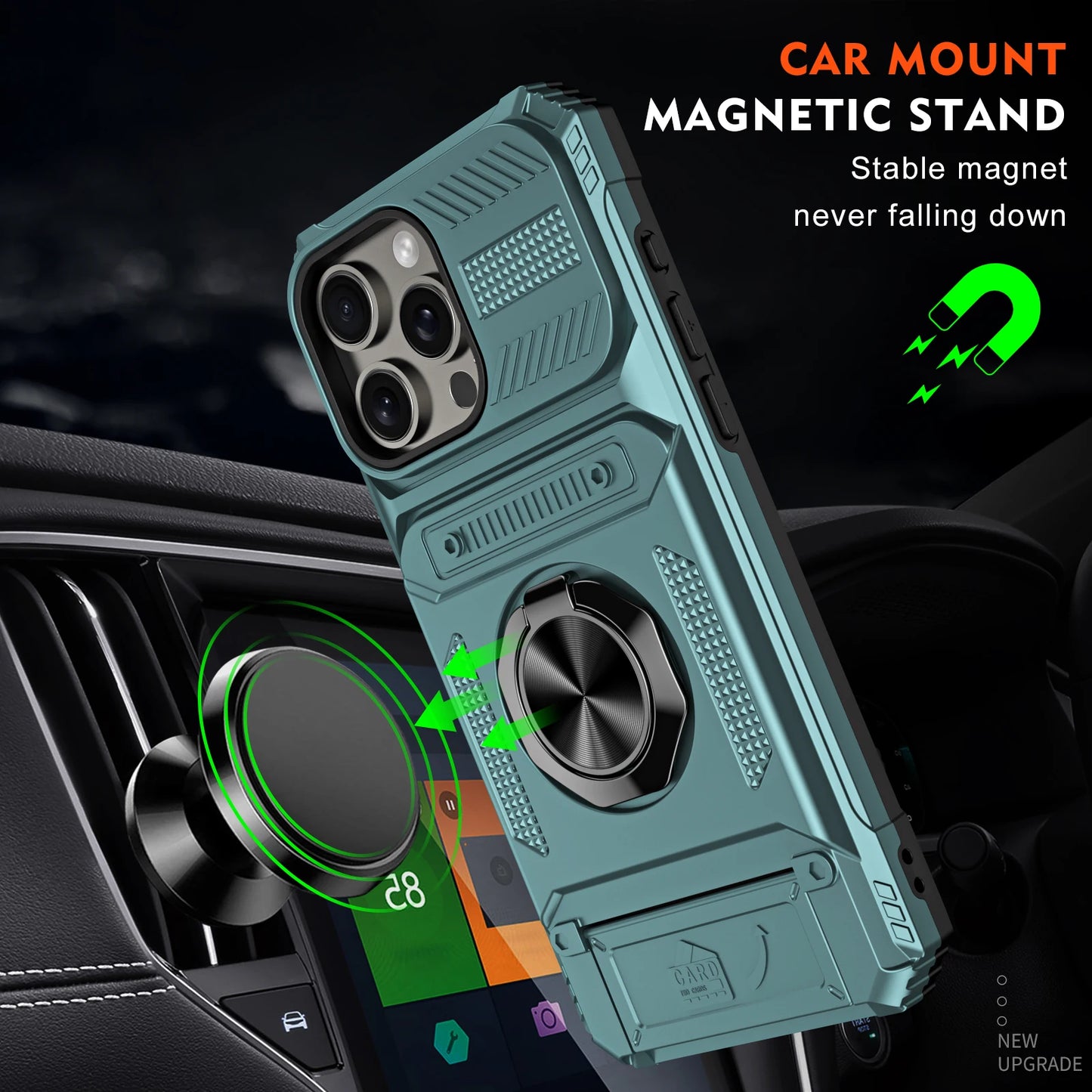 Sturdy Defence Magnetic Card Holder Case - iPhone