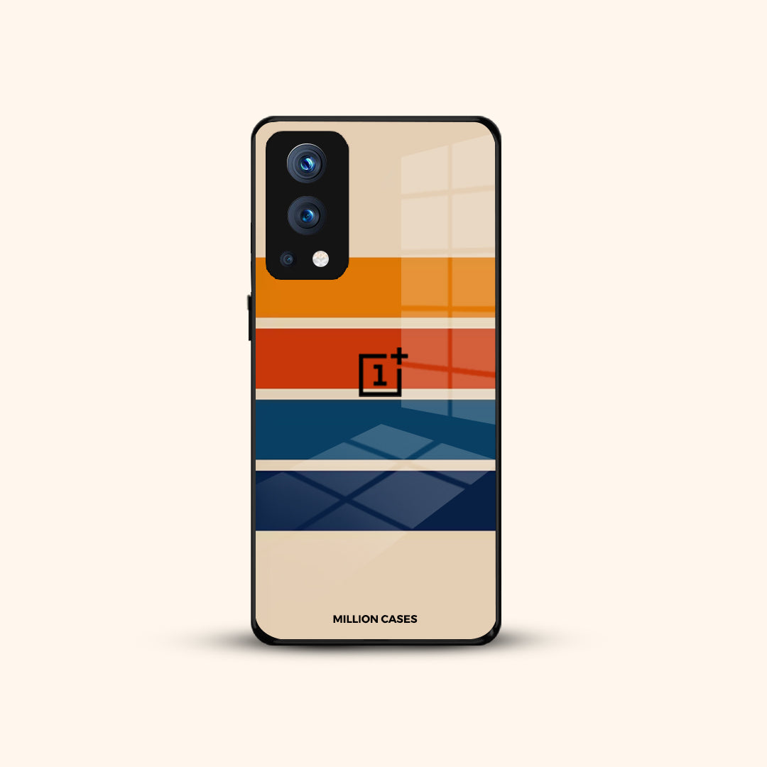 Color Striped Pattern Glass Back Case - OnePlus