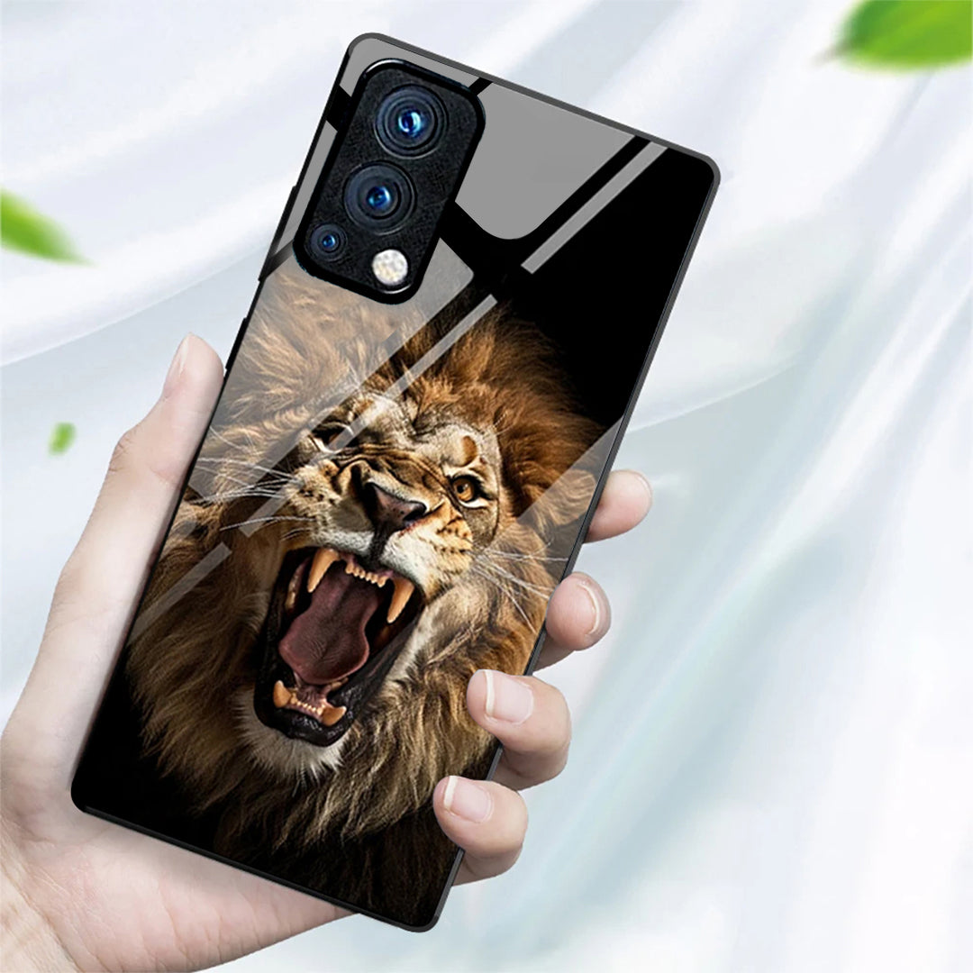 Crystal Premium Lion Pattern Glass Case - OnePlus