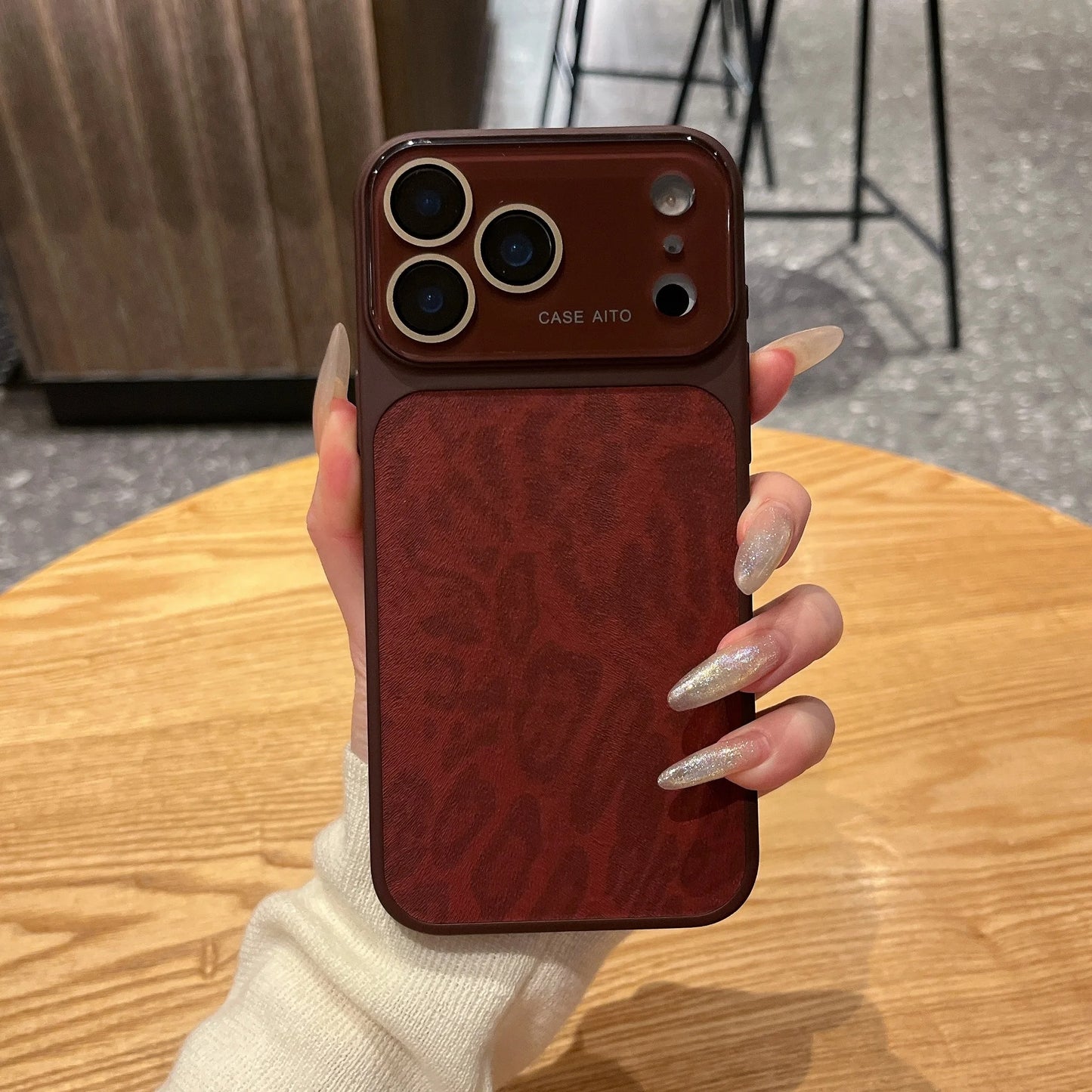 Vintage Espresso Leopard Texture Case