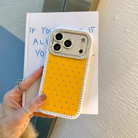 Diamond Stitch Rhinestone Grid Case