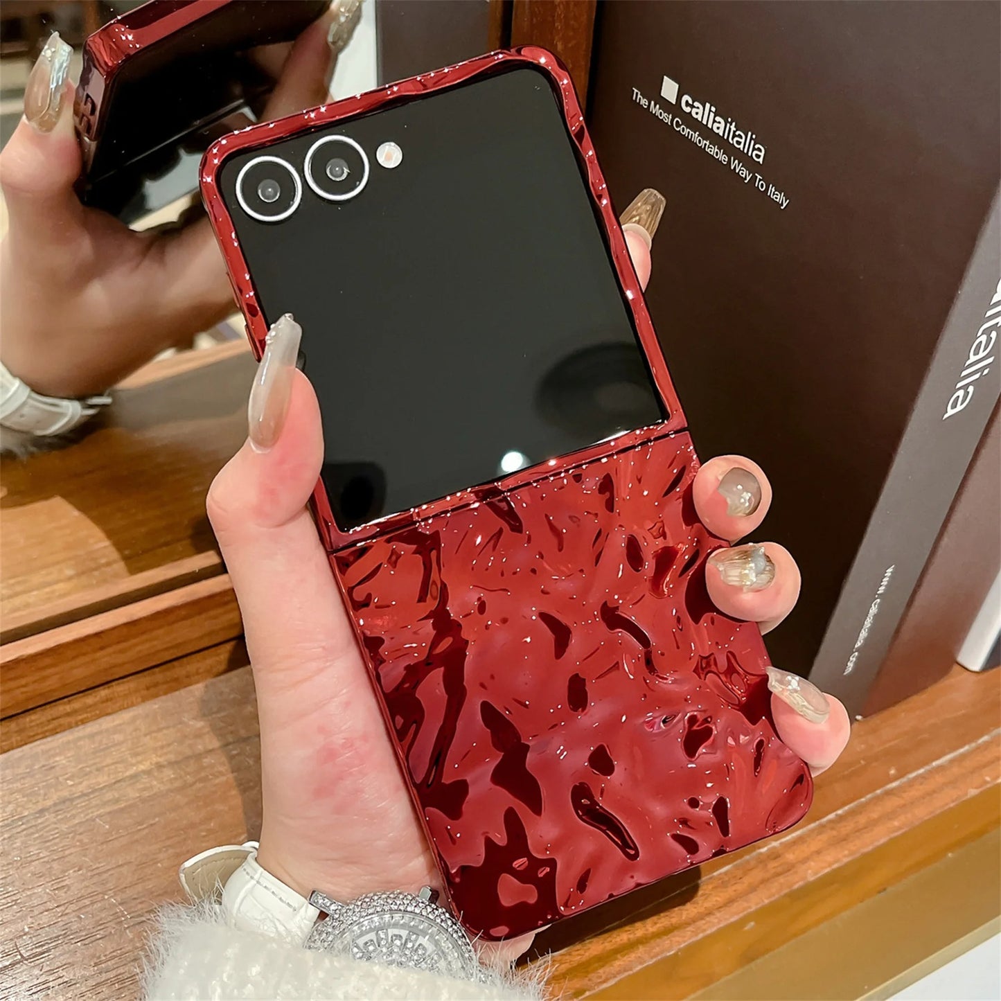 Galaxy Z Flip Series Liquid Polished Marble Gloss Case