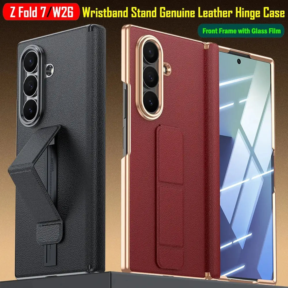 Genuine Luxury Leather Wristband Stand Case