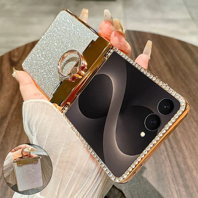 Galaxy Z Flip Series Platinum Glow Glitter Ring Case