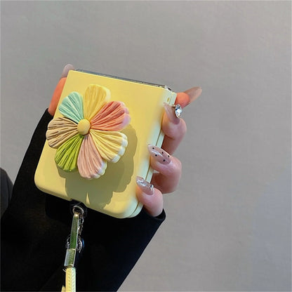 Galaxy Z Flip Series 3D Daisy Blossom Wristlet Case