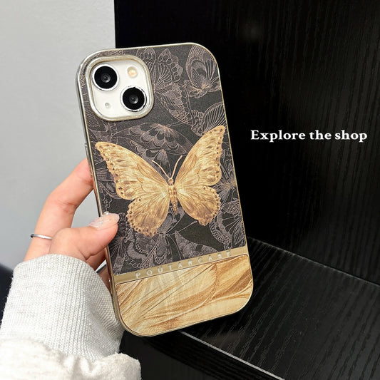 Gold Butterfly Sun Clear Design Case