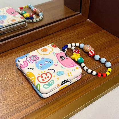 Galaxy Z Flip Series Cute Scribble Art Beaded Charm Case