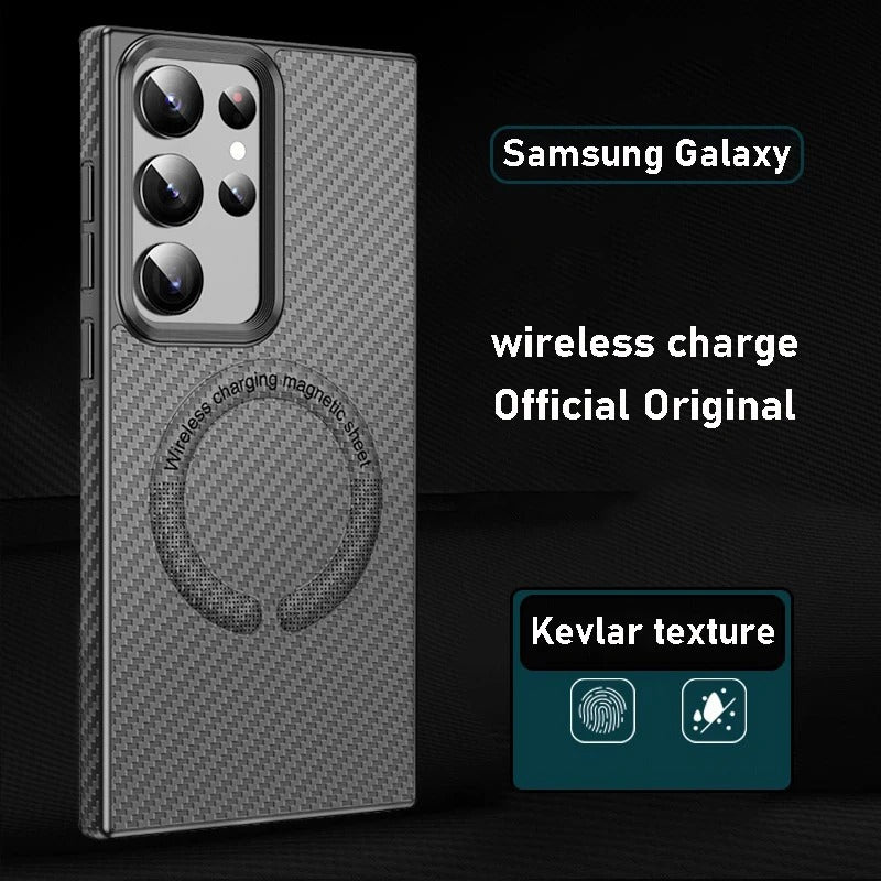 Carbon Fibre Texture Magnetic Suction Case - Samsung