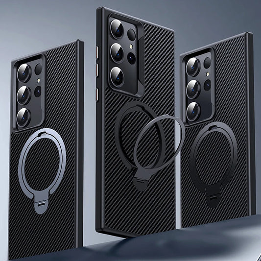 Carbon Shield Magnetic Bracket Case - Samsung