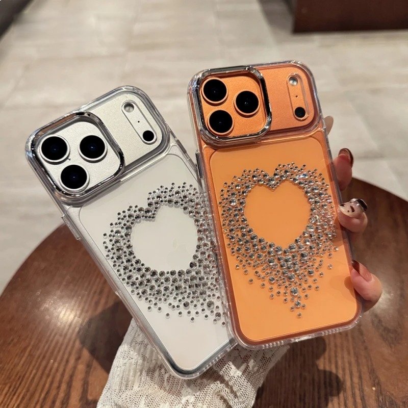 Glamour Crystal Heart Design Case