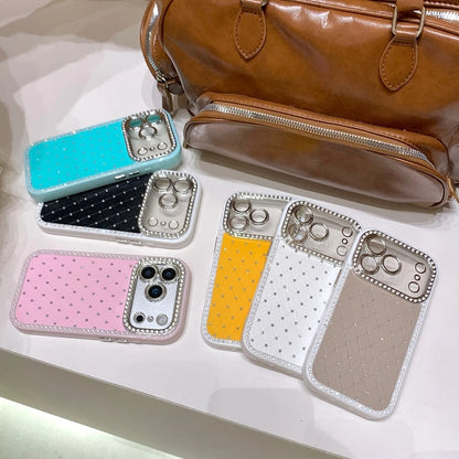 Diamond Stitch Rhinestone Grid Case