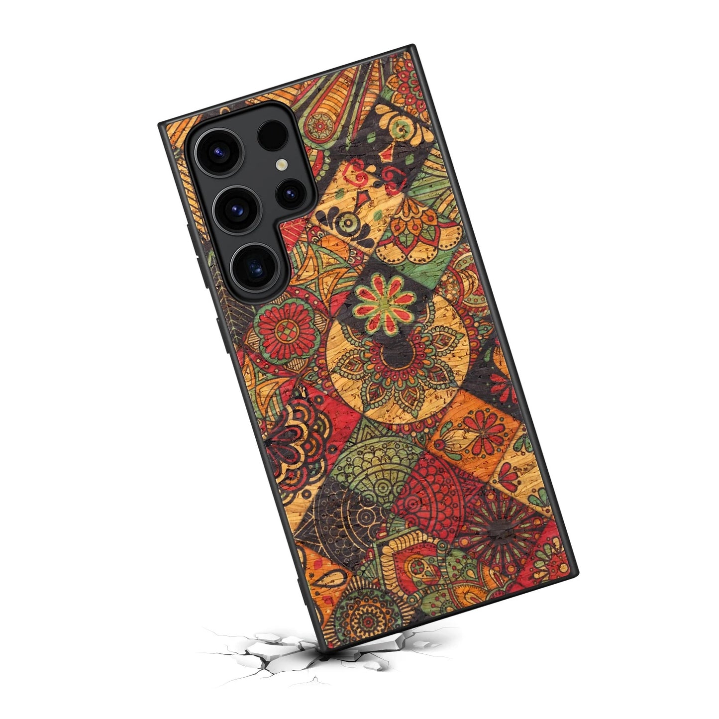 Luxury Cork Cloth Floral Pattern Case - Samsung