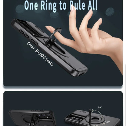 Shutter Window Magnetic Ring Holder Case - Samsung