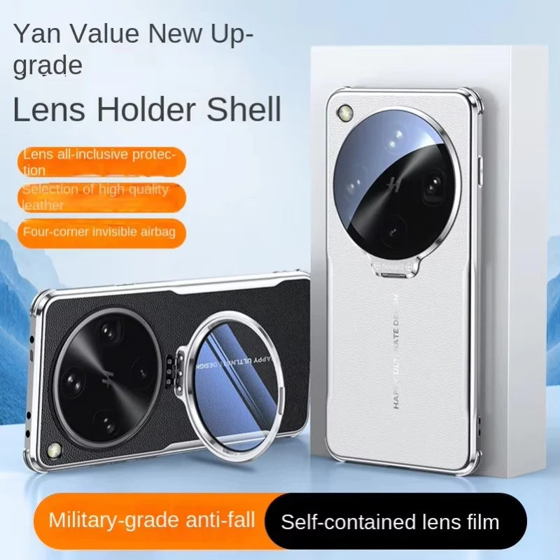 Aviation PU Leather Invisible Lens Stand Case - Oppo
