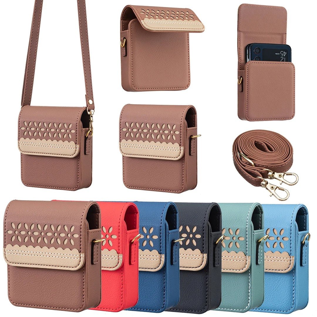 Elegant Floral Phone Crossbody Bag