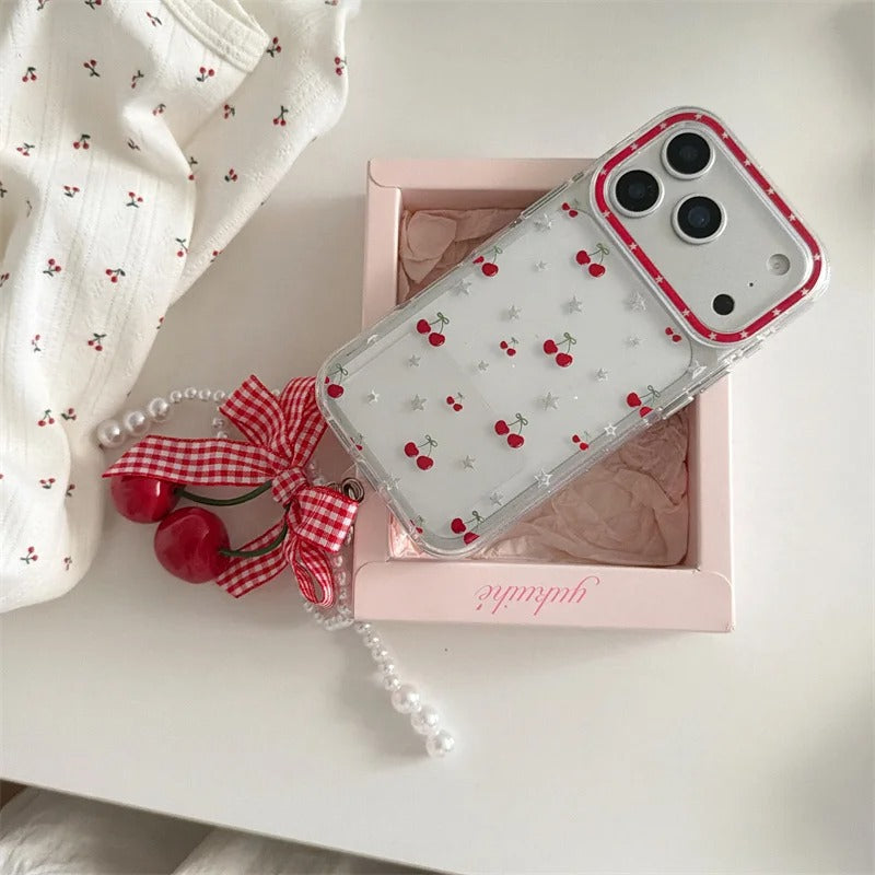 Sweet Cherry Pearl Bow Case