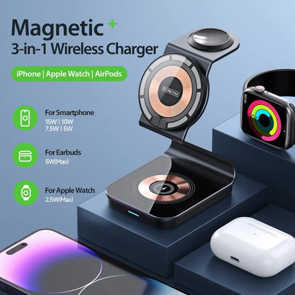 Ultimate Power 15W 3-in-1 Magnetic Suction Wireless Charger