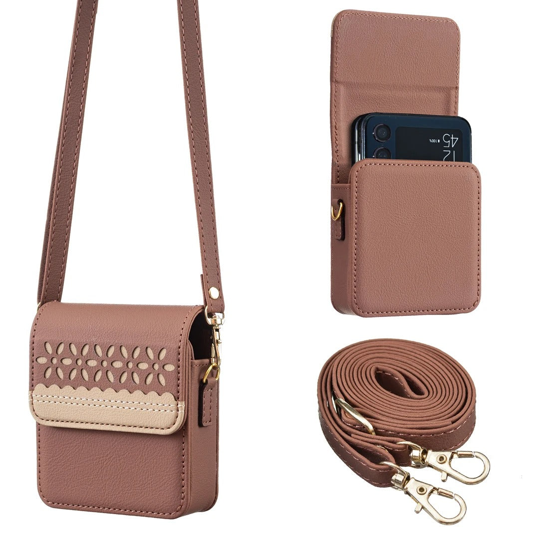 Elegant Floral Phone Crossbody Bag