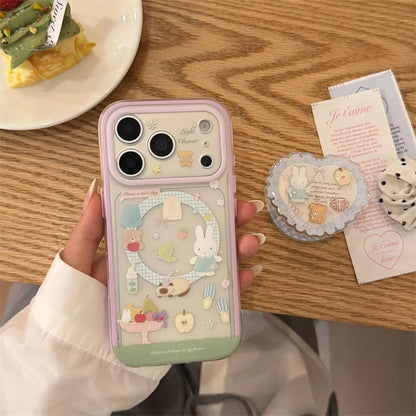 Whimsical Picnic Garden Bunny Case