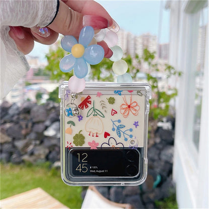 Galaxy Z Flip Series Beaded Daisy Fantasy Transparent Case