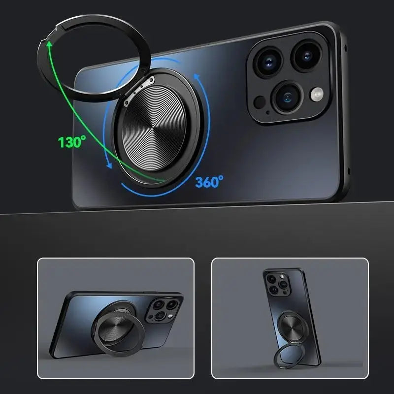 Frosted Dual Shade Rotating Magnetic Grip Case - Motorola