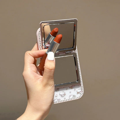Teddy Love Mirror Pearl Charm Case