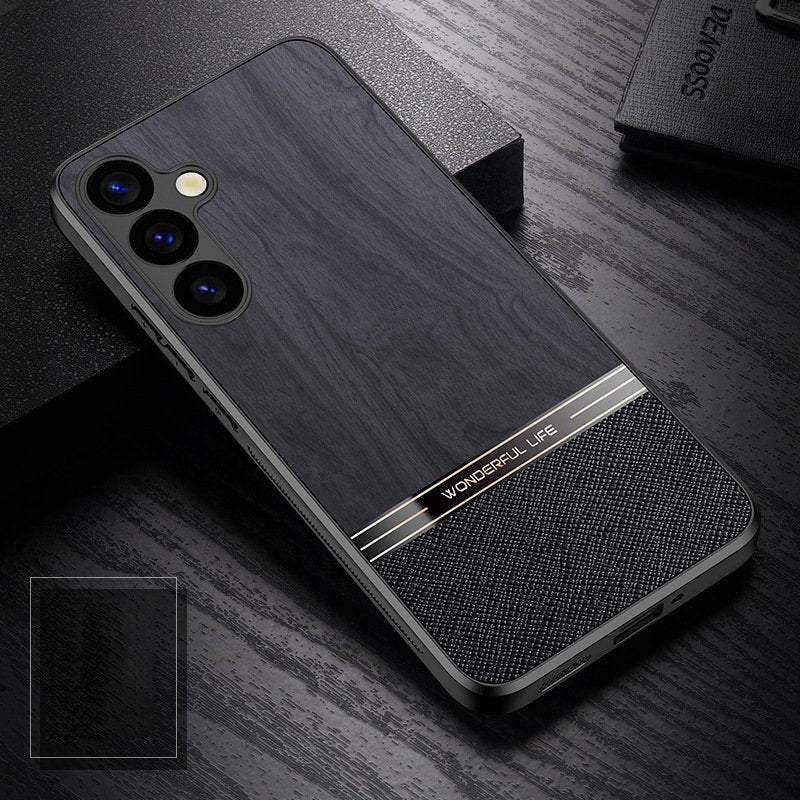 Wood Grain Canvas Soft Case - Samsung