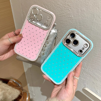 Diamond Stitch Rhinestone Grid Case