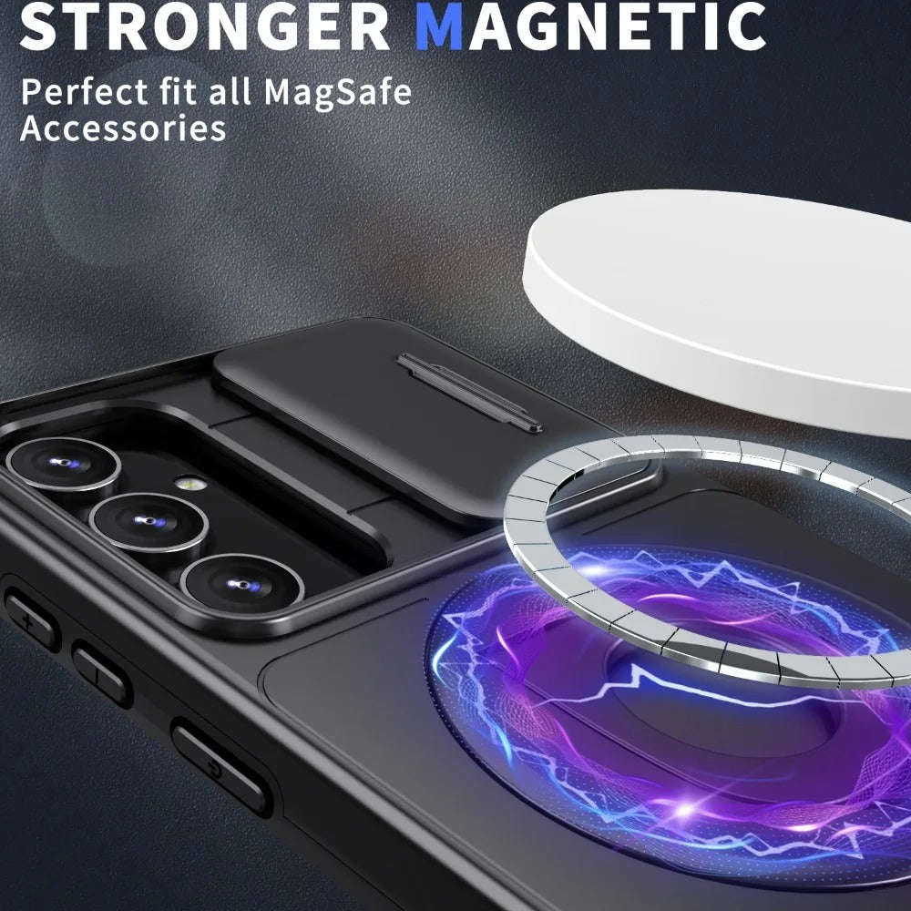 Push Window Magnetic Ring Kickstand Case - Samsung